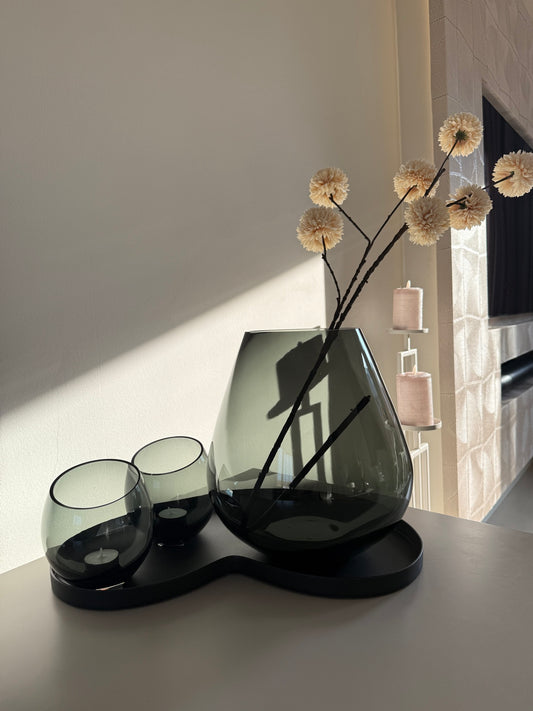 Vaas/Kaarshouder Tasman Grey – M Ø26 x H28 cm