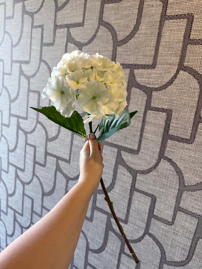 Zijden Hortensia Tak – Crème (50 cm)