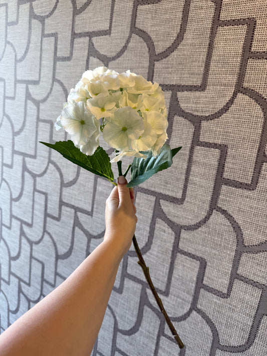 Zijden Hortensia Tak – Crème (50 cm)