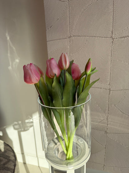 Zijden Tulpenbundel – Lichtroze (30 cm)