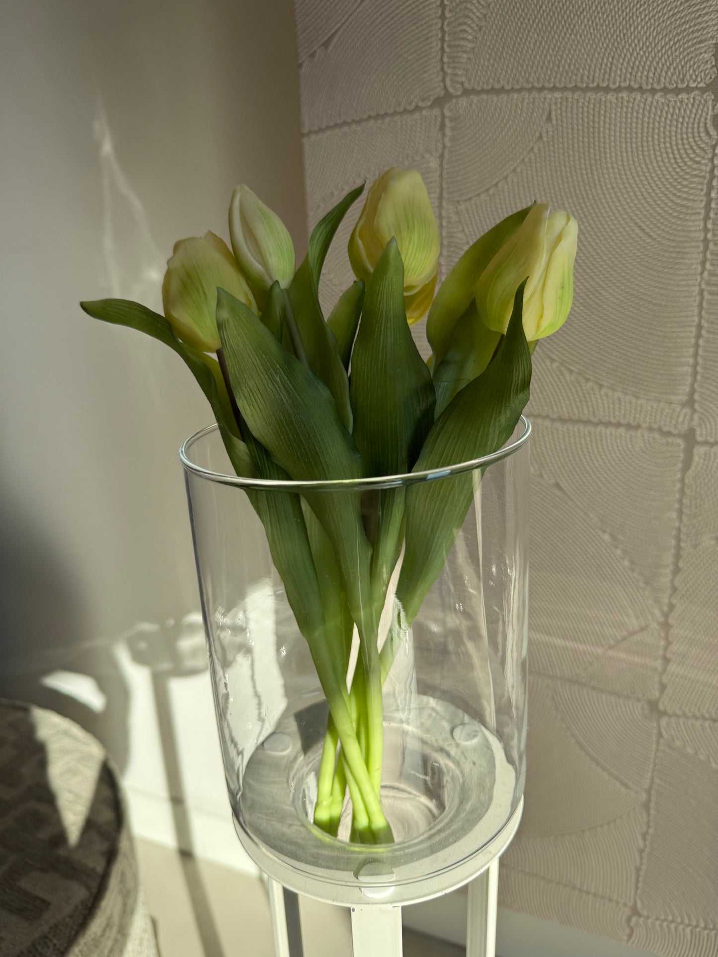 Zijden Tulpenbundel – Lichtgeel (30 cm)