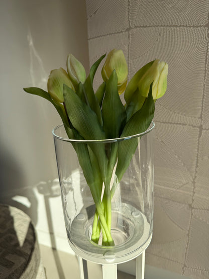 Zijden Tulpenbundel – Lichtgeel (30 cm)