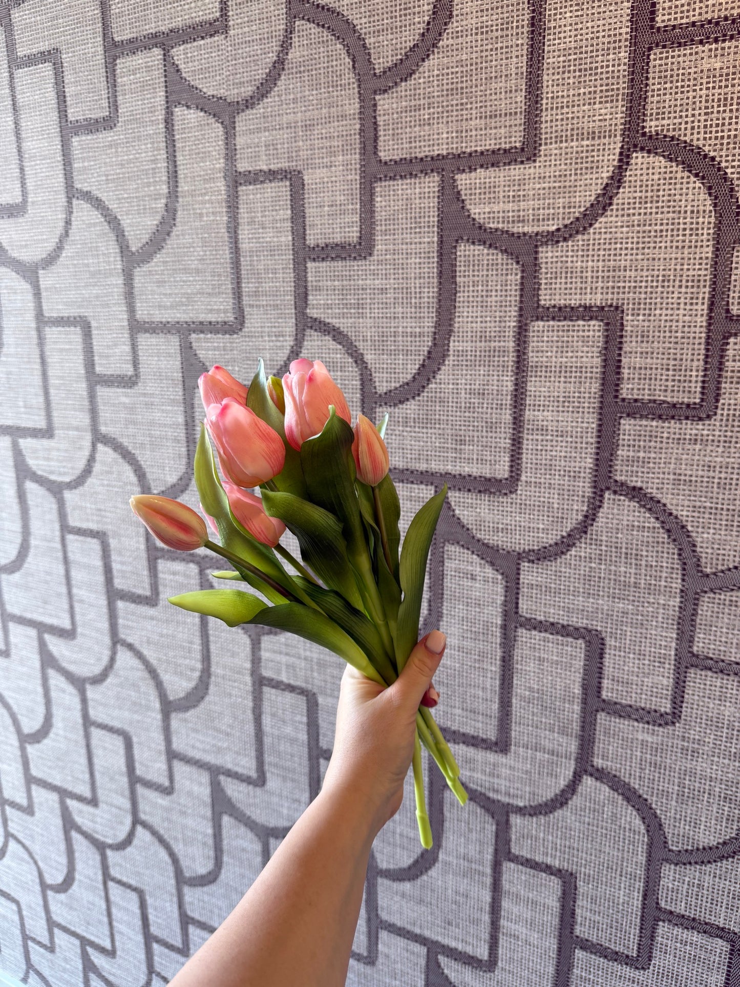 Zijden Tulpenbundel – Lichtroze (30 cm)